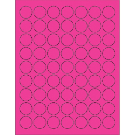 Officespace 1 in. Fluorescent Pink Circle Laser Labels, 6300PK OF2823545